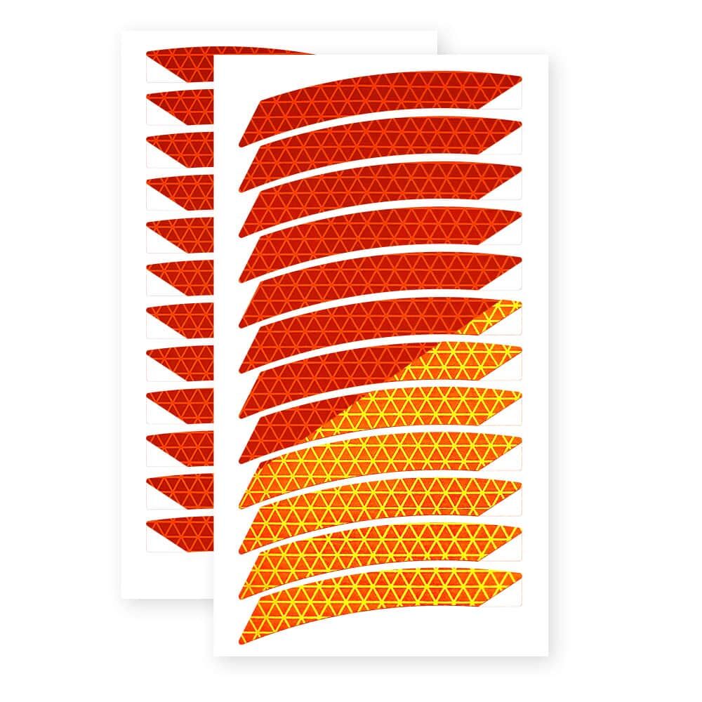 Felgensticker Neon 16 Zoll in Fluor-Orange auf Stickerbogen