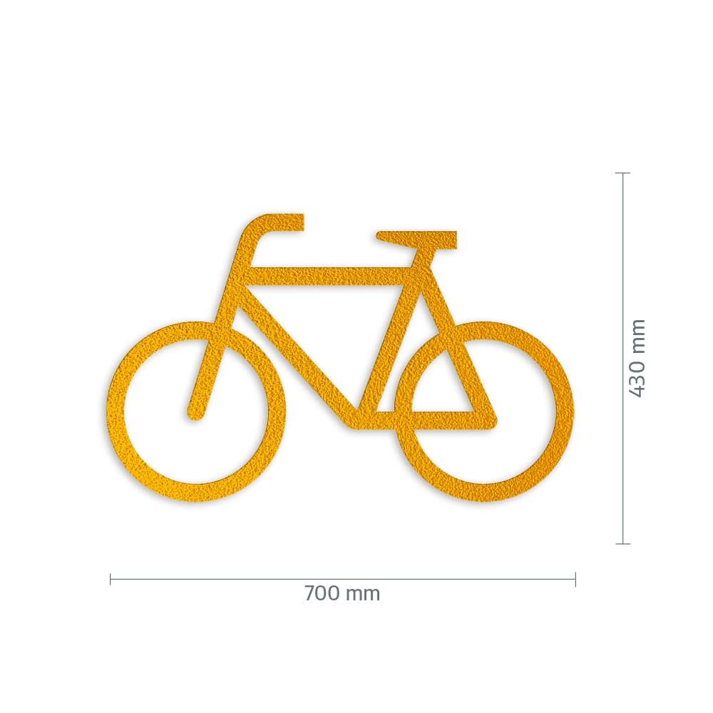 3M Stamark Fahrrad-Piktogramm, gelb, kompakte Variante 700 × 430 mm