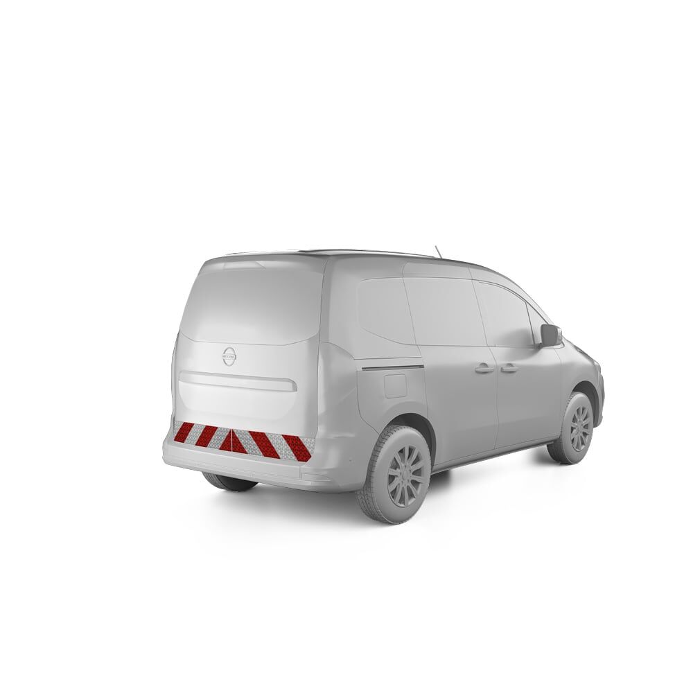 Nissan Townstar mit Heckklappe, ausgestattet mit Heckwarnmarkierung, Baujahr 2022
