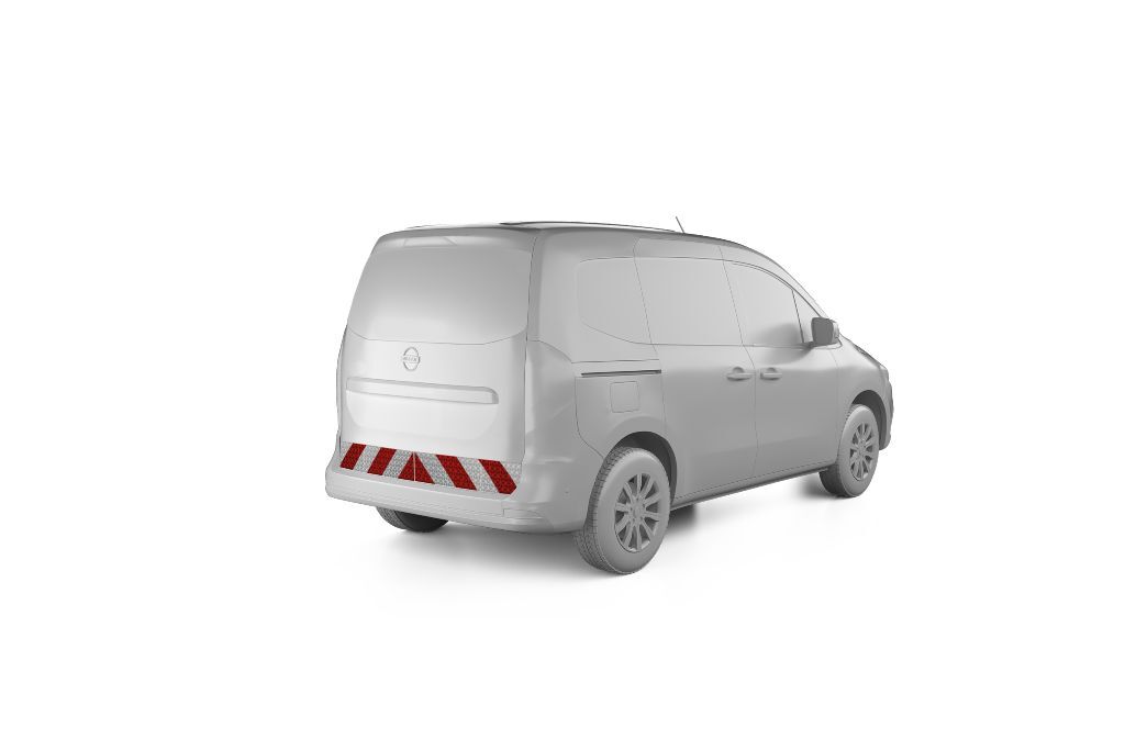 Nissan Townstar mit Heckklappe, ausgestattet mit Heckwarnmarkierung, Baujahr 2022