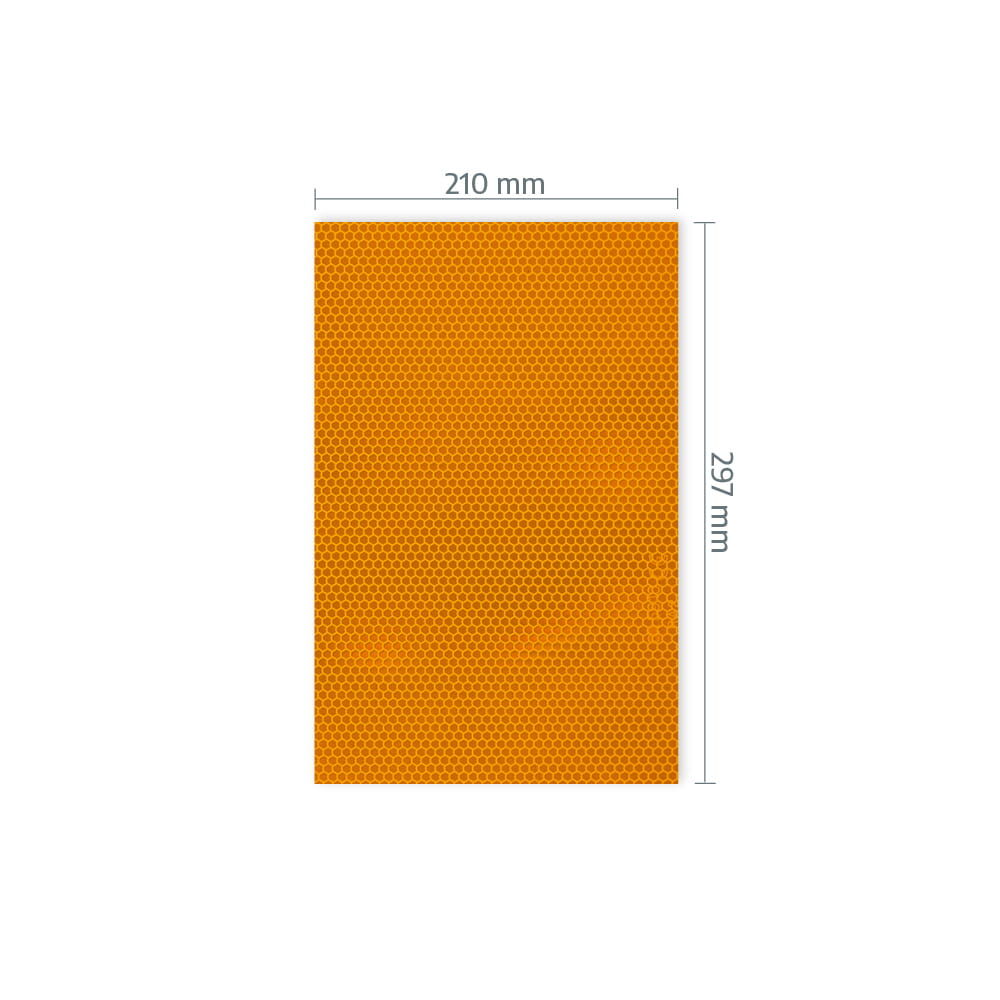 A4-Zuschnitt Orafol 5910 mit Maßangabe 210 × 297 mm