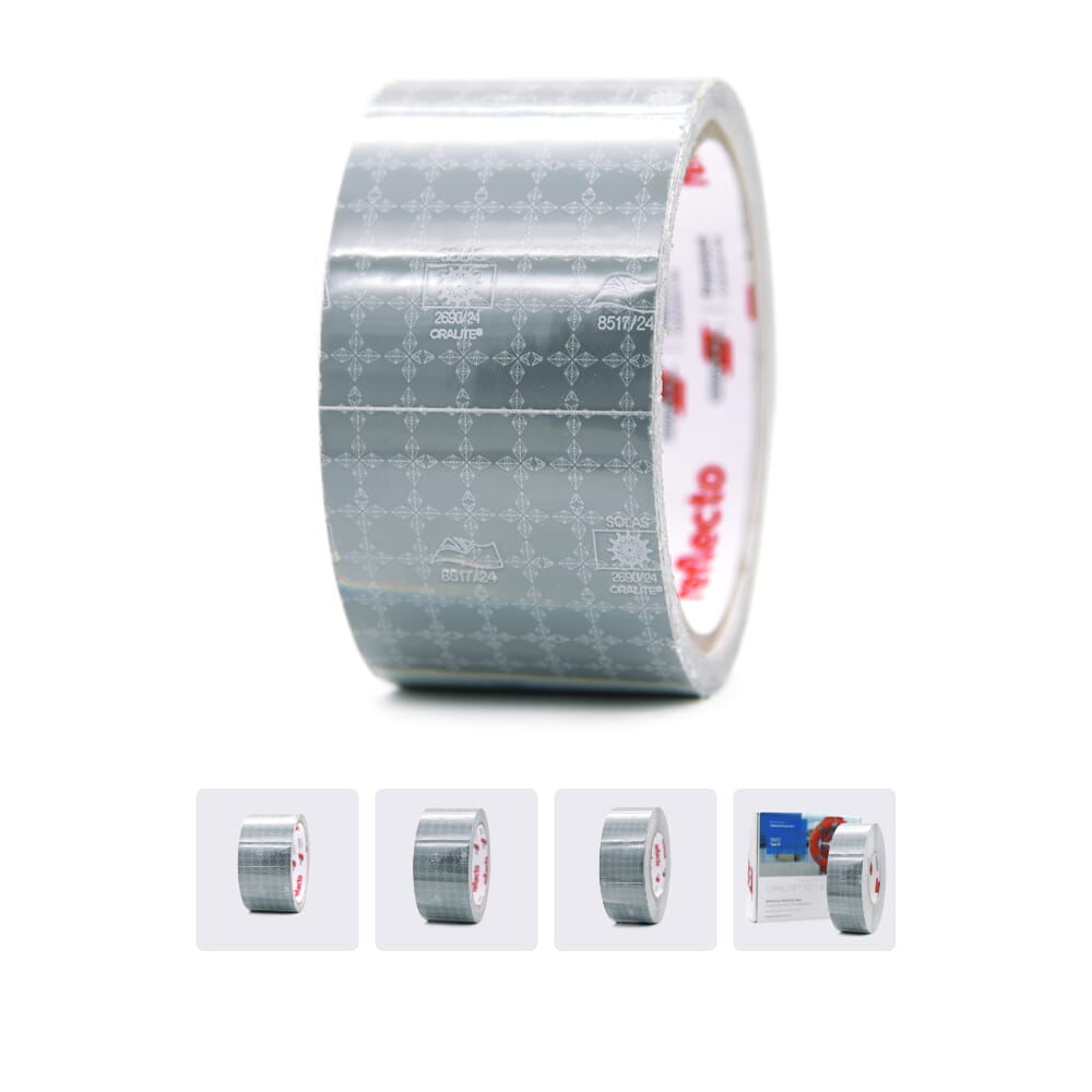 Silbernes ORALITE FD1403 SOLAS-Reflexband, 50 mm breit, erhältlich in versch. Längen