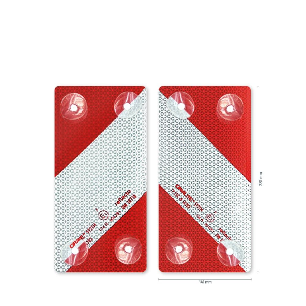 Reflecto 5921M Set, 2 retroreflektierende Markierungselemente, je 141 × 282 mm mit Saugnäpfen