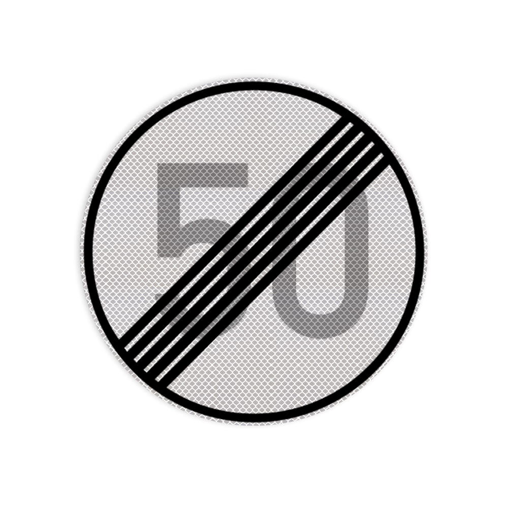 VZ 278-50 Ende der zulässigen Höchstgeschwindigkeit 50 km/h VZ 278-50 Ende der zulässigen Höchstgeschwindigkeit 50 km/h