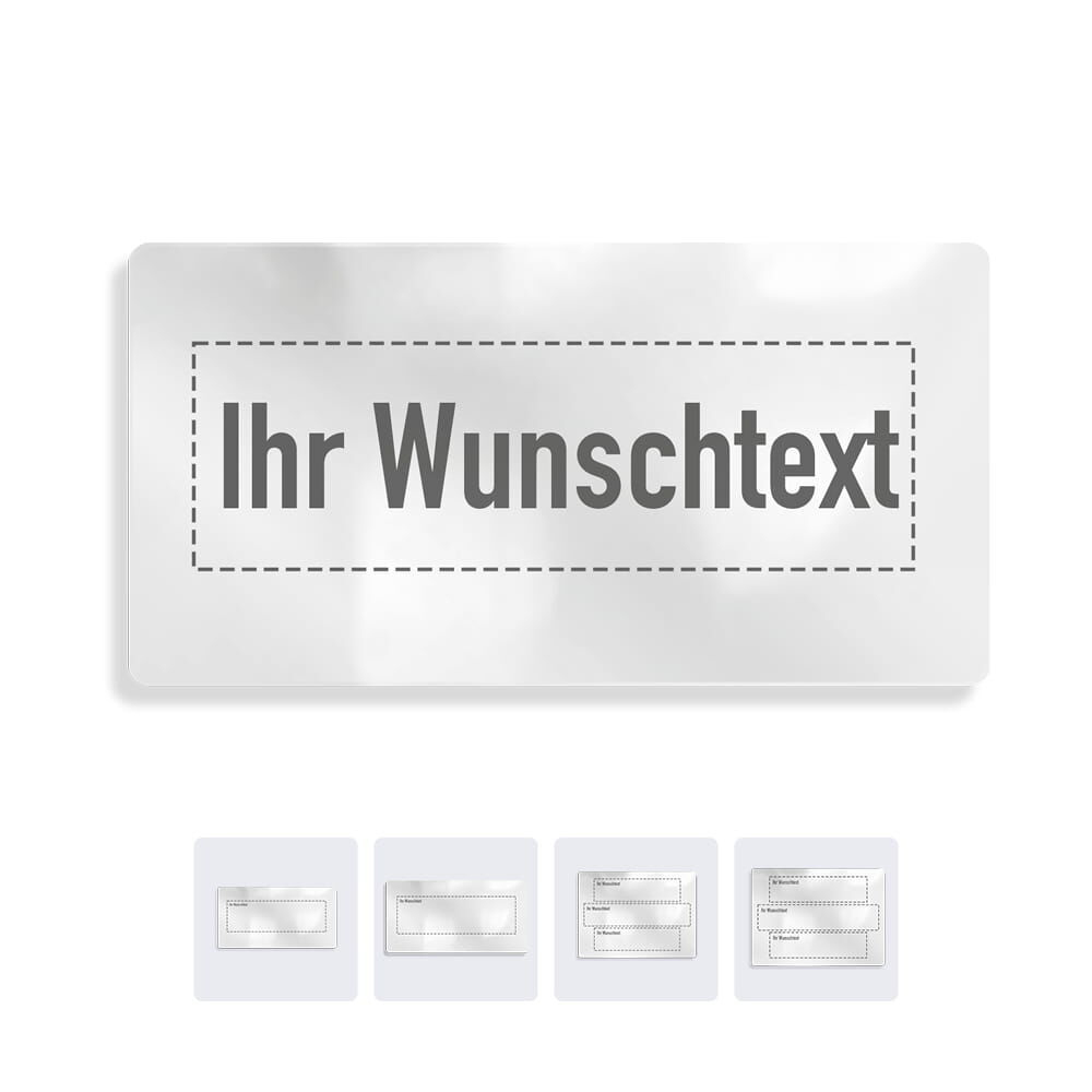 Overlay für Verkehrszeichen mit Wunschtext, erhältlich in vier Größen