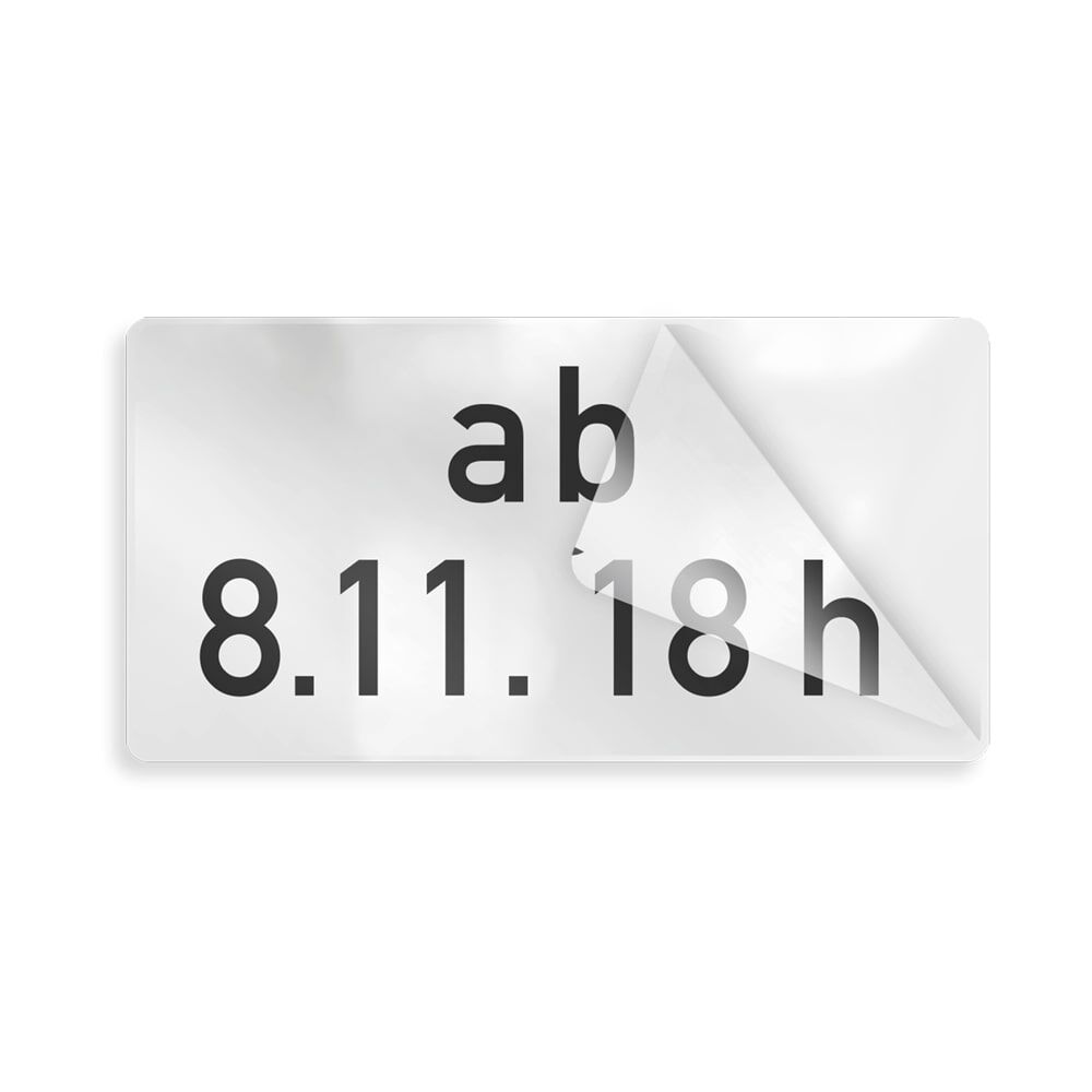 Ablösbares Overlay mit Datum 08.11 ab 18 Uhr, Ecke abgezogen