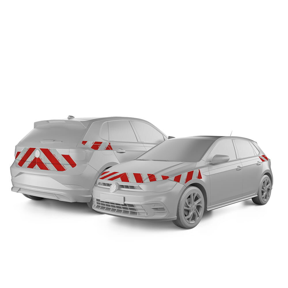 VW Polo VI mit Komplettwarnmarkierungssatz, Baujahr 2021