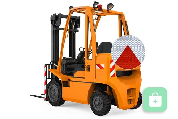 Industriewarnmarkierung an Gabelstapler RA2