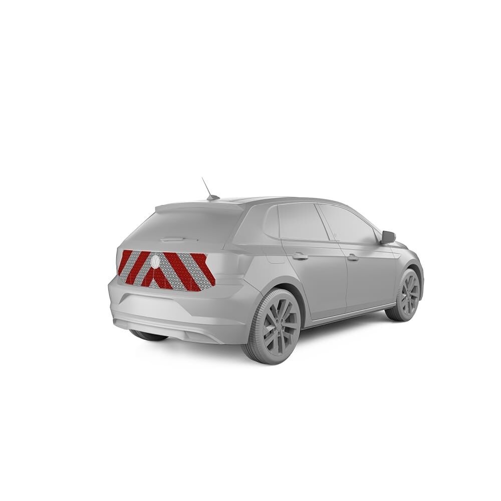VW Polo mit Heckwarnmarkierung, Baujahr 2017