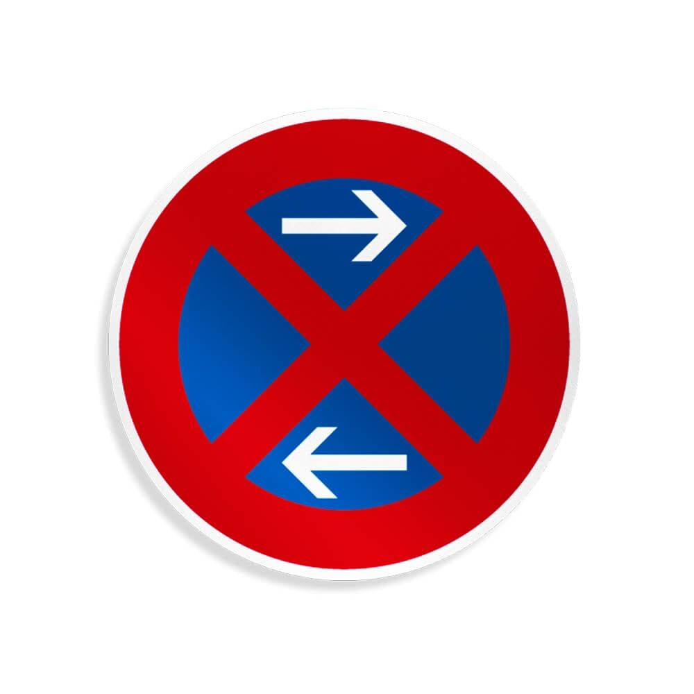 VZ 283: absolutes Haltverbot mit Pfeilen links/rechts, reflektierend