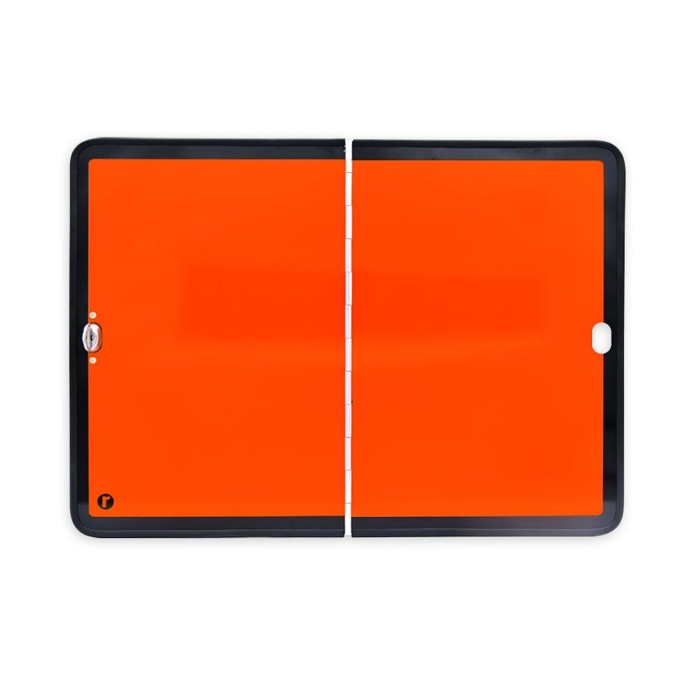 ADR-Tafel Klavierscharnier mit Kantenschutz, Vorderseite orange