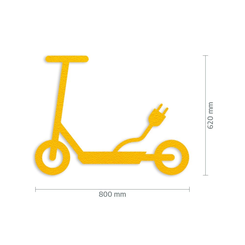 Maßgrafik des Piktogramms, Breite 800 mm, Höhe 620 mm, Verkehrsklasse P6 in gelb