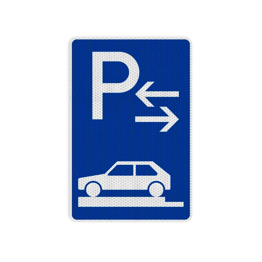 VZ 315-83 Parken auf Gehwegen, ganz quer zur Fahrtrichtung links, Mitte RA 2 630 x 420 mm 3 mm Dibond