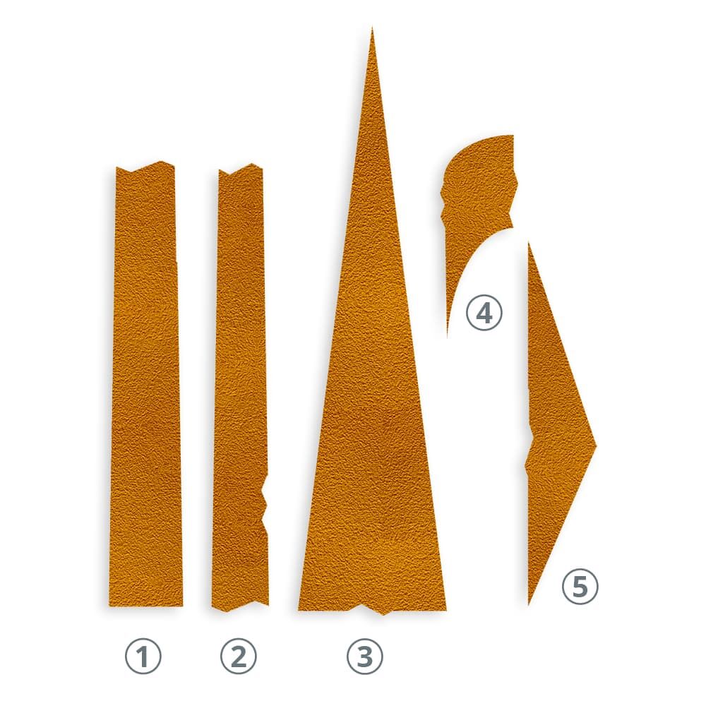 Übersicht über die einzelnen Teile des Pfeiles mit Nummerierung