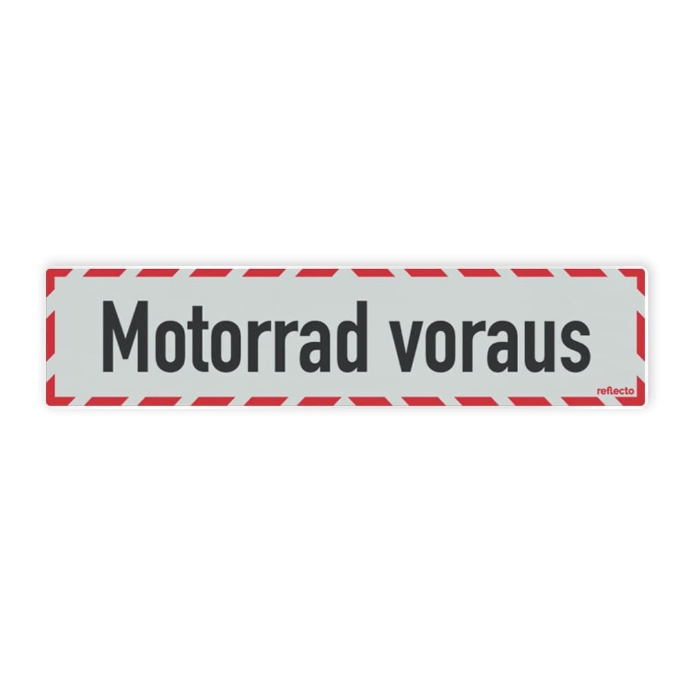 Hinweisschild Motorrad voraus 90 x 400 mm selbsthaftend+