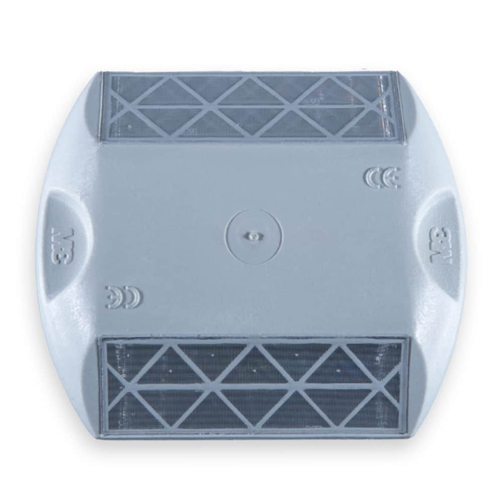 3M Diamond Marker Fahrbahnreflektor, Vorderseite mit beidseitigen Reflexlinsen