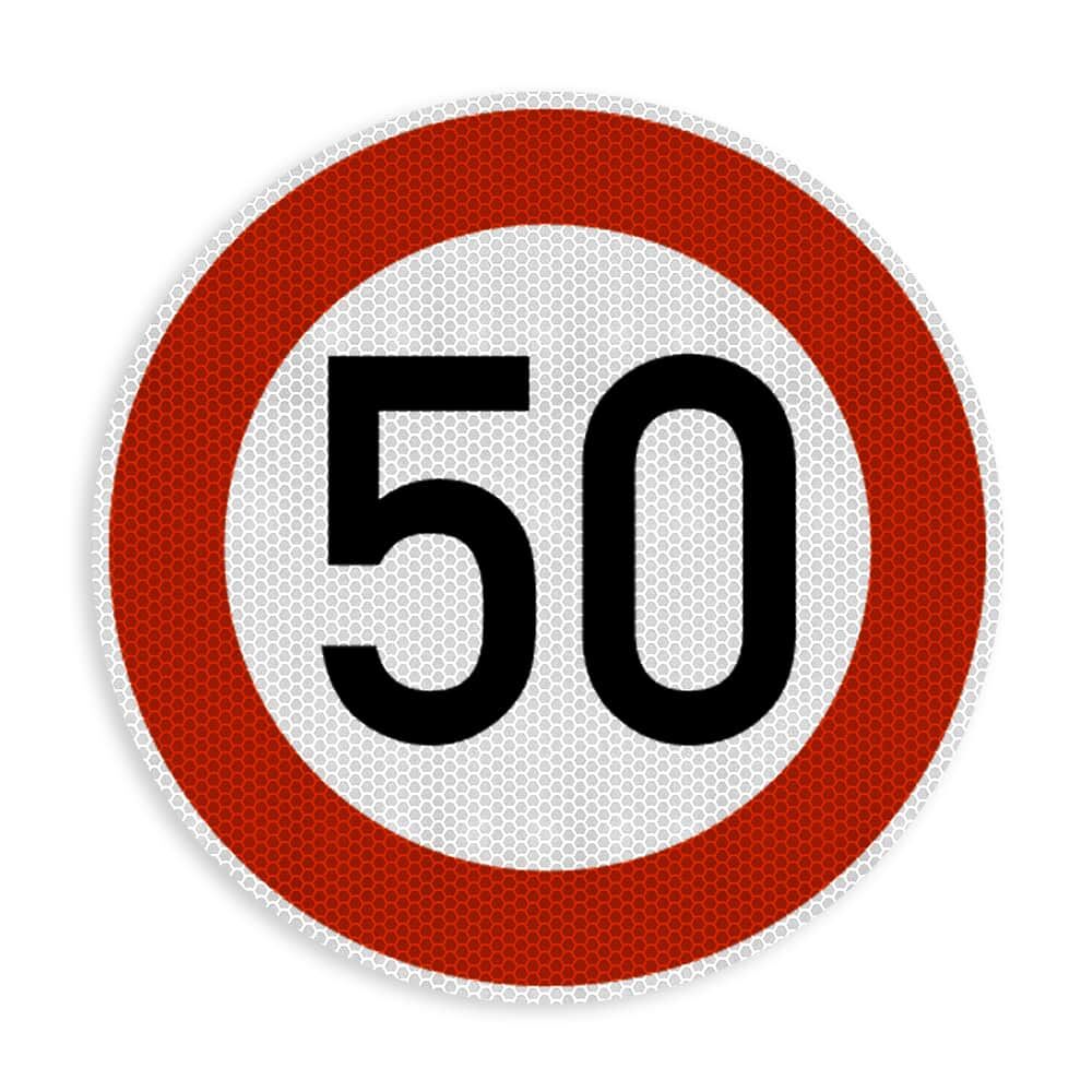Verkehrszeichen 274-50 Tempo 50, RA2-Reflexfolie