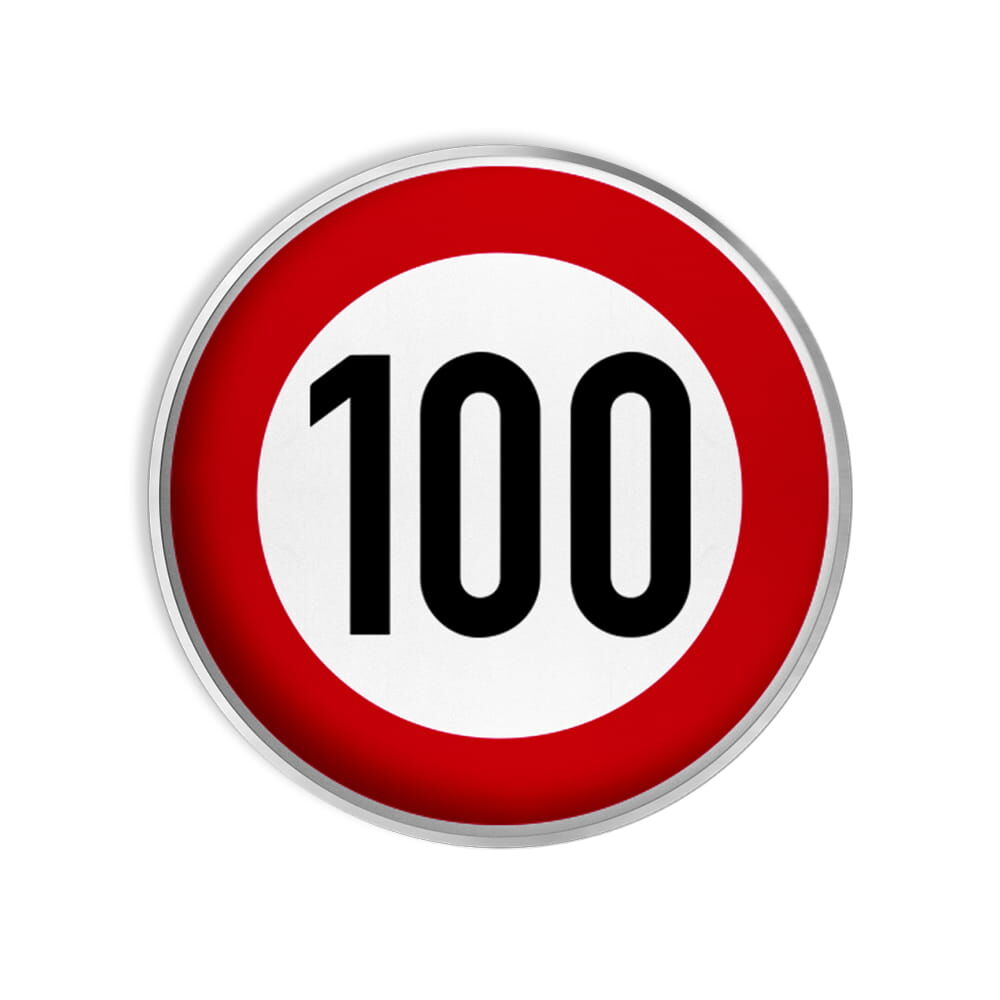 VZ 274-100 Zulässige Höchstgeschwindigkeit 100 km/h VZ 274-100 Zulässige Höchstgeschwindigkeit 100 km/h