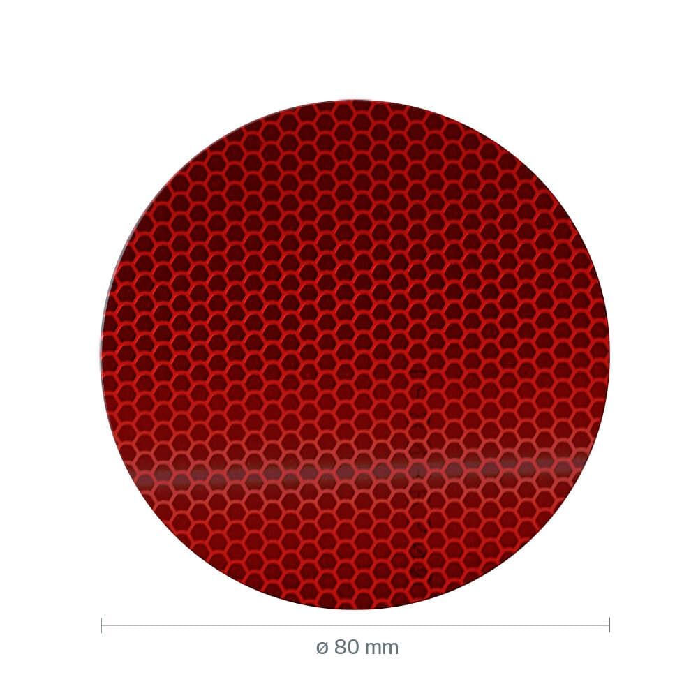 Roter Reflexkreis Ø 80 mm aus ORALITE 5810 High Intensity Grade, frontale Ansicht
