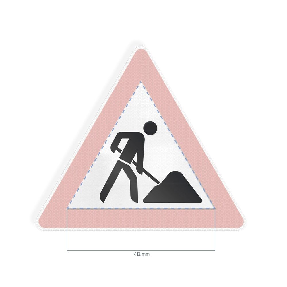 Overlay Arbeitsstelle mit Maßangabe 412 mm