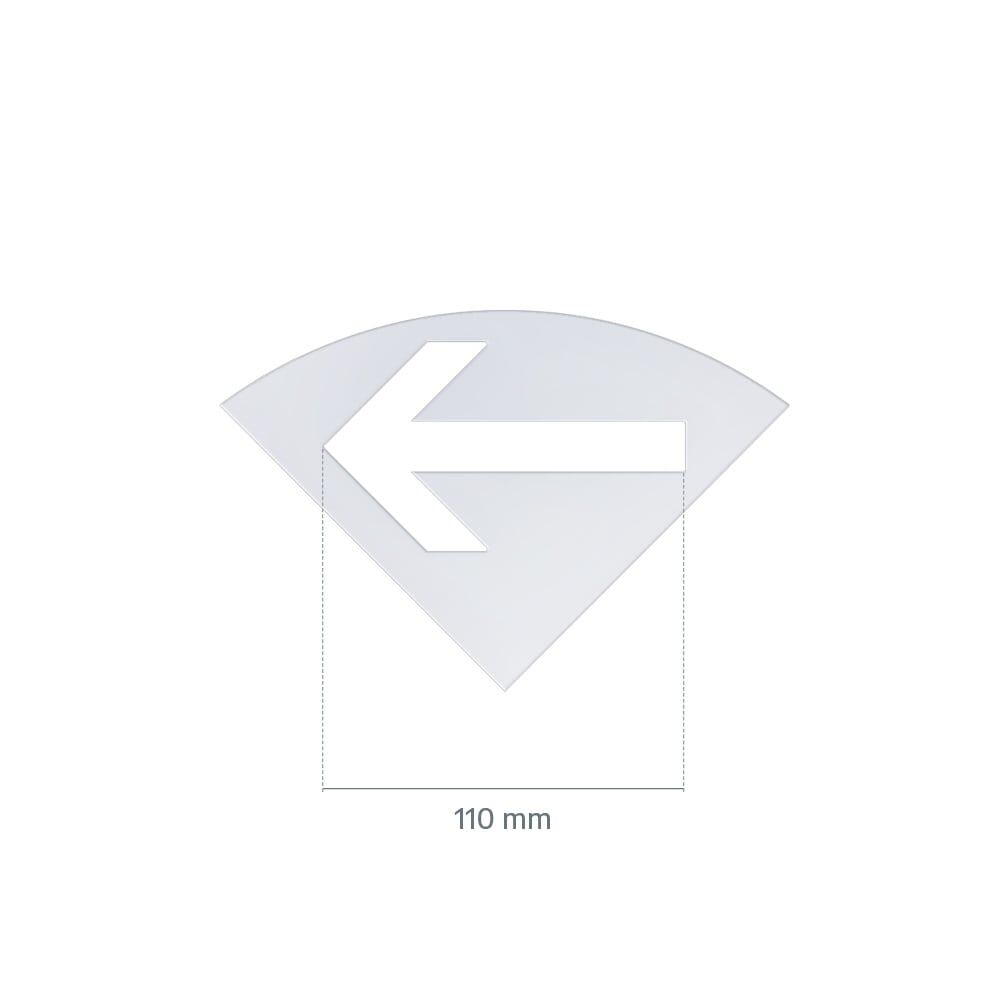 Pfeil-Schablone links, Breite 110 mm, für Zeichen 286