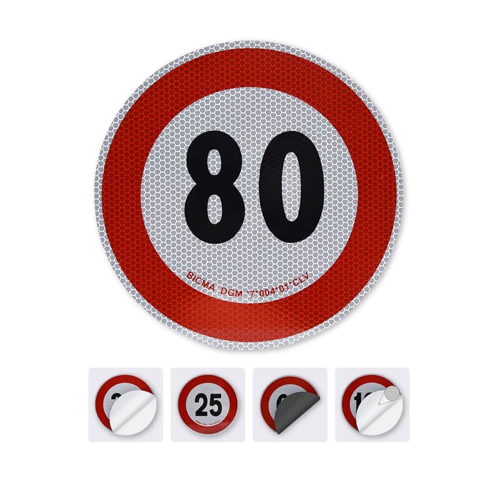 Rundes 80-km/h-Geschwindigkeitsschild für Italien, verschiedene Varianten verfügbar