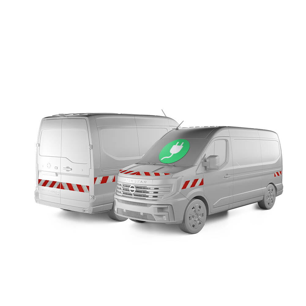 Nissan Interstar-e Warnmarkierung ab 11-2024 Hecktür Komplettsatz