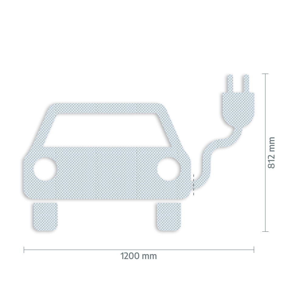 Maßgrafik des Piktogramms, Breite 1200 mm, Höhe 812 mm Verkehrsklasse P7 in weiß