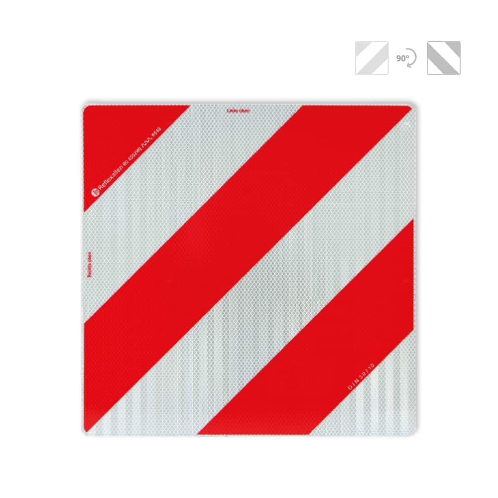 Rot/weiß diagonale Warntafel DIN 3017, 90 Grad drehbar