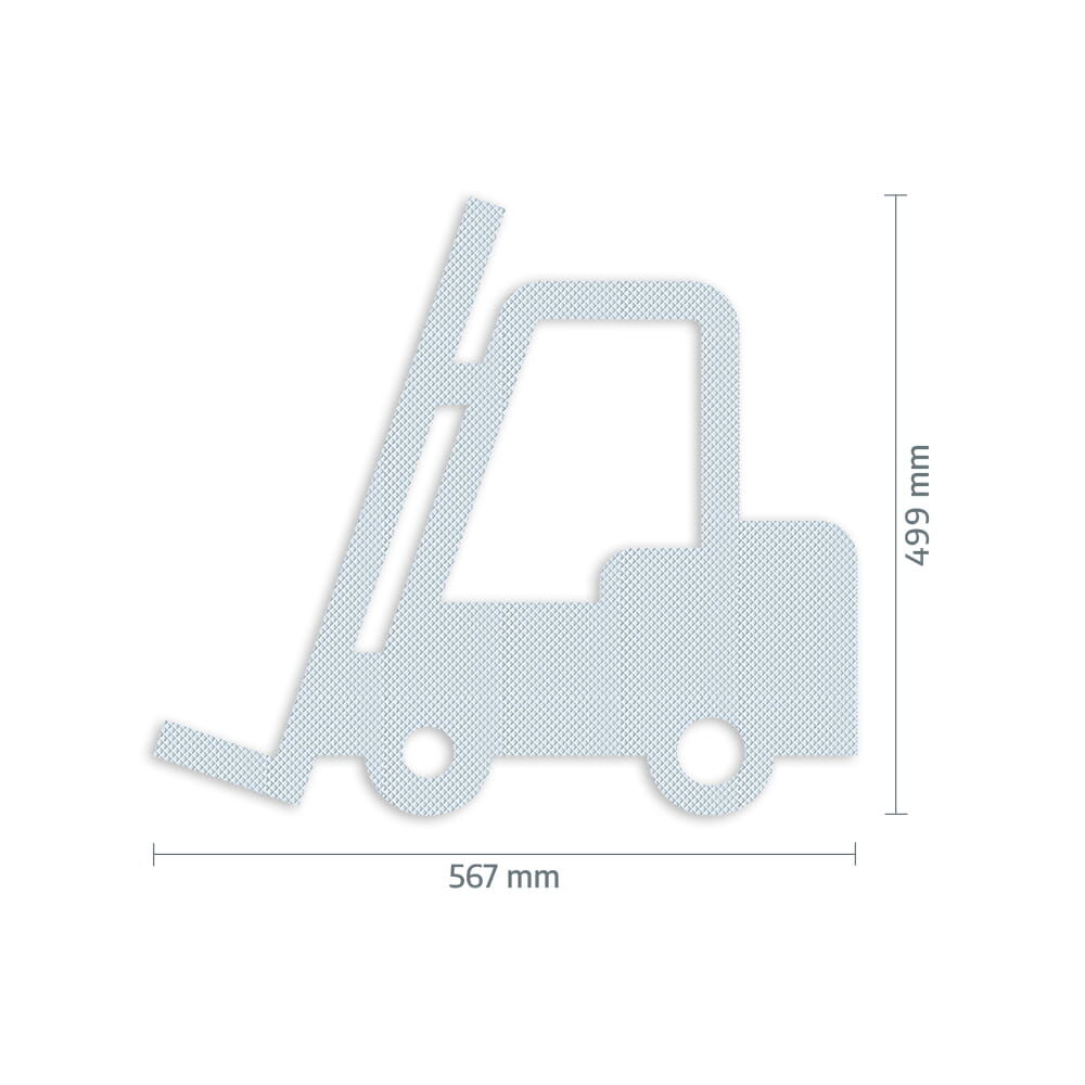 Maßgrafik des Piktogramms, Breite 567 mm, Höhe 499 mm