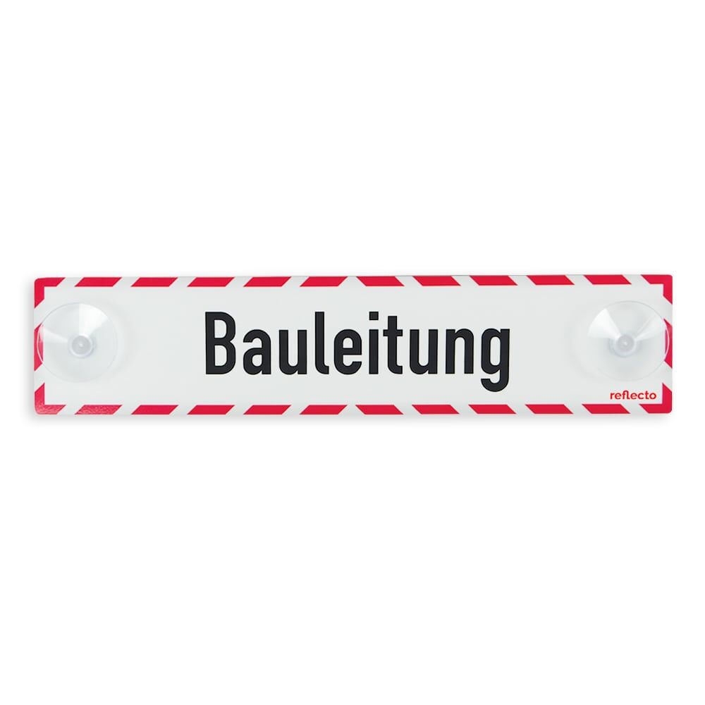 Reflecto Hinweisschild „Bauleitung“, mit weiß-rotem Rahmen