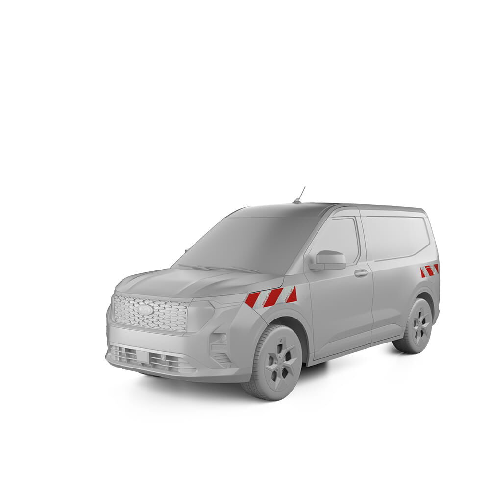 Ford Transit Courier mit Seitenwarnmarkierung, Baujahr 2023