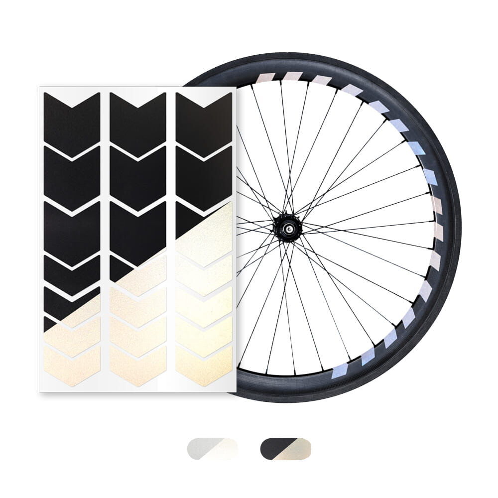 Pfeil-Felgensticker auf Fahrradfelge zur individuellen Gestaltung