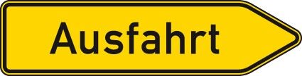 VZ 332.1 Ausfahrt von anderen Straßen außerhalb der Autobahn (Grundfarbe gelb)