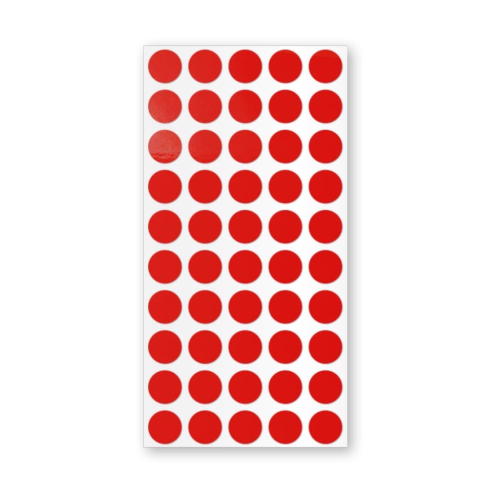 Rote Geocaching Reflektoren auf selbstklebendem Stickerbogen