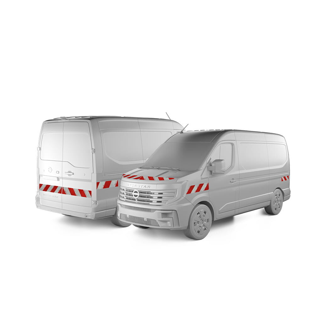 Nissan Interstar Warnmarkierung ab 10-2024 Hecktür Komplettsatz