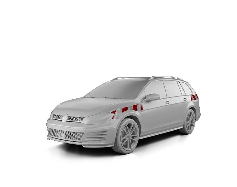 VW Golf VII 5G Variant mit Seitenwarnmarkierung, Baujahr 2017