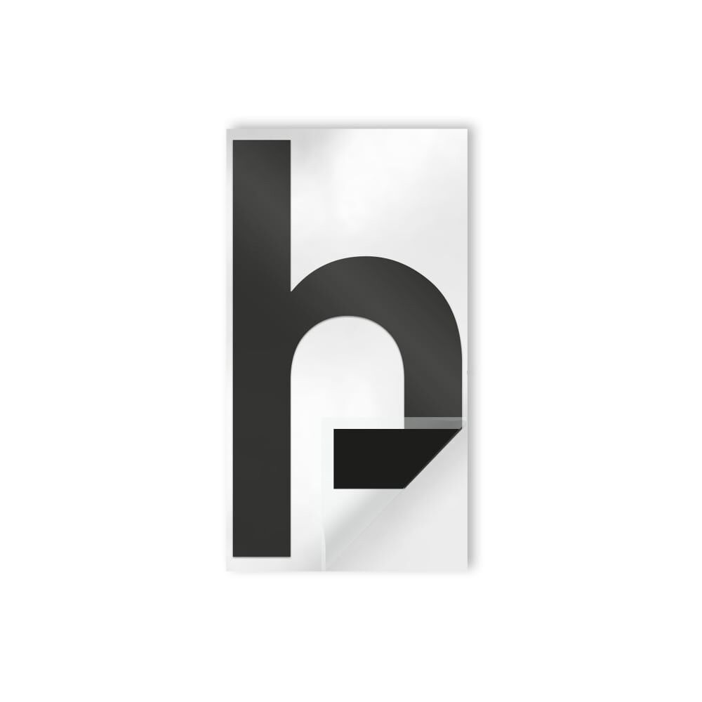 Einzel-Overlay "h", schwarz auf transparenter Folie, passend für Zusatzzeichen Größe 1