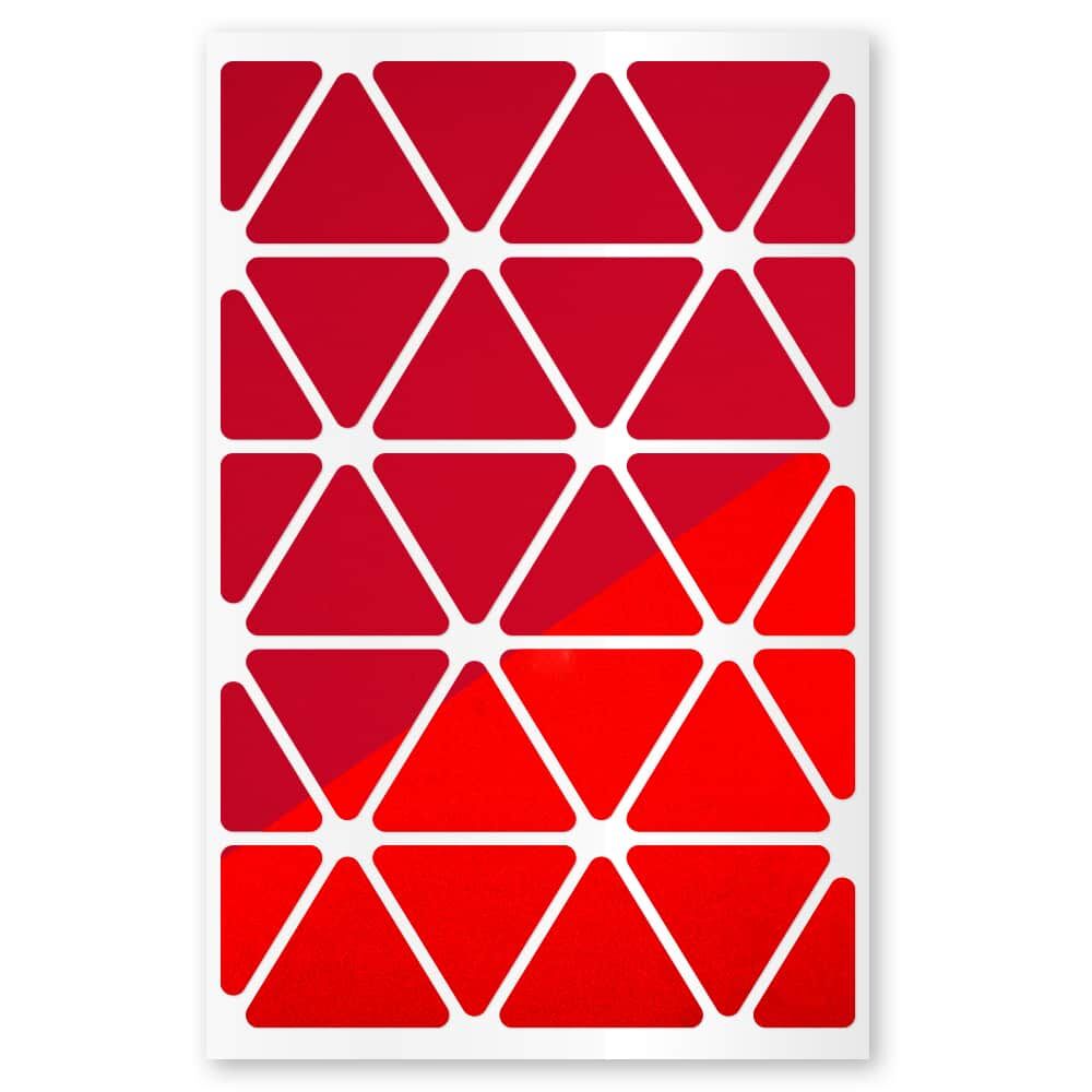Reflexsticker Light Dreiecke in Rot auf Stickerbogen