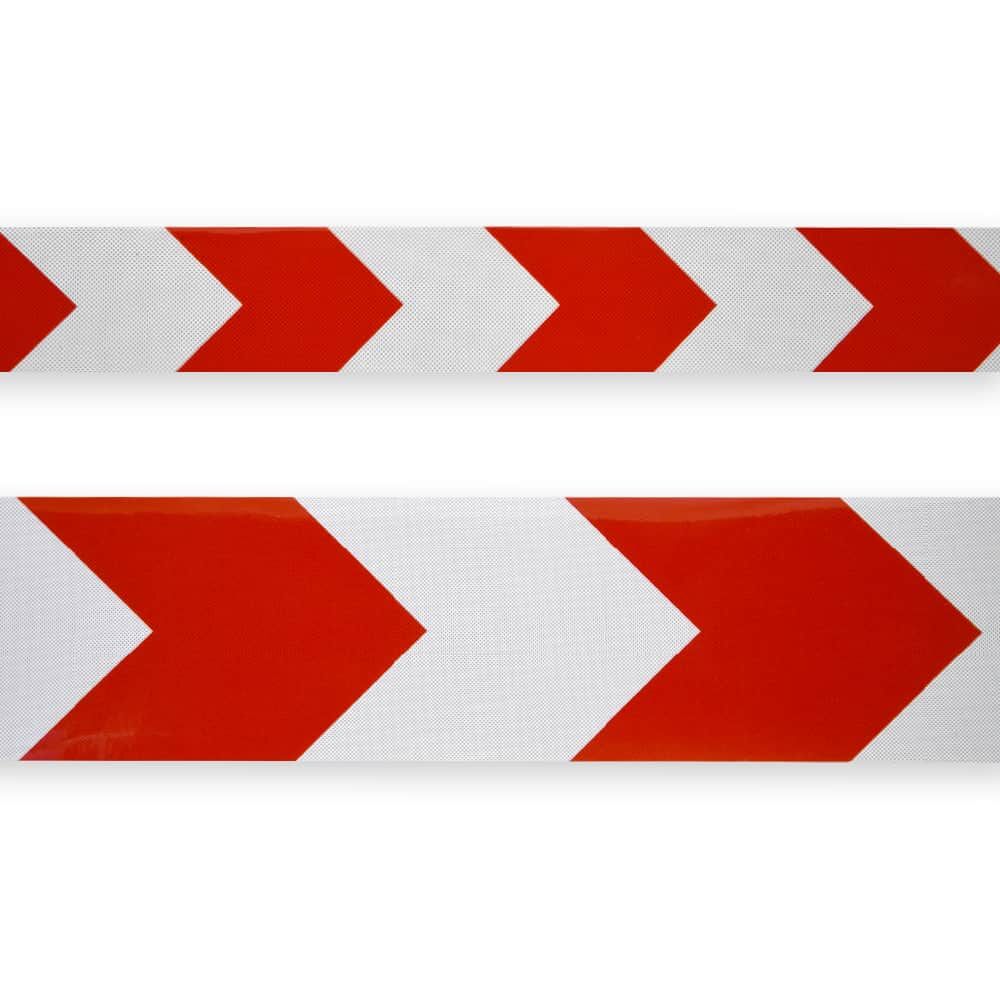 Detailstreifen Orafol 5231M Chevron, rot-weiße Pfeile linksgerichtet