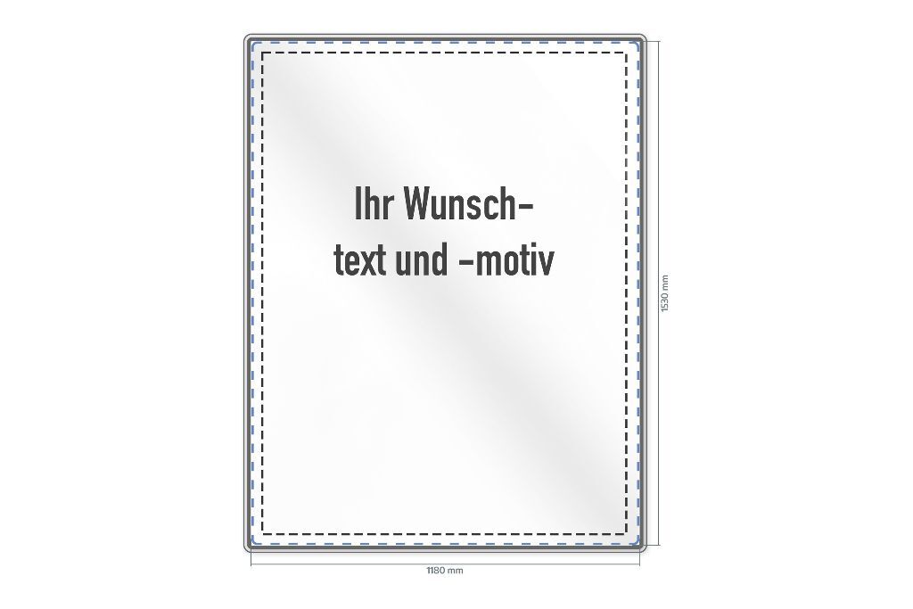 Transparenter Overlay-Zuschnitt, Format 1180 × 1530 mm vor ausgegrautem Verkehrsschild