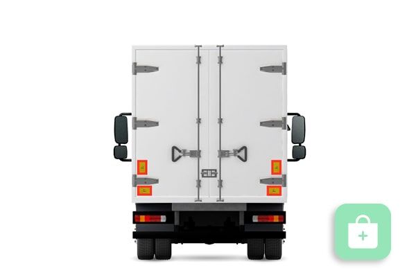 Heckwarnmarkierung an LKW Viertel