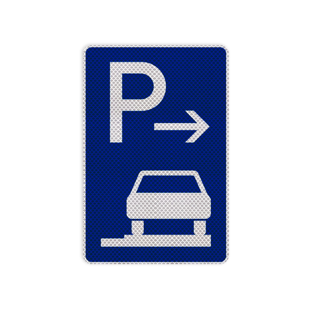 VZ 315-67 Parken auf Gehwegen, ganz in Fahrtrichtung rechts, Ende