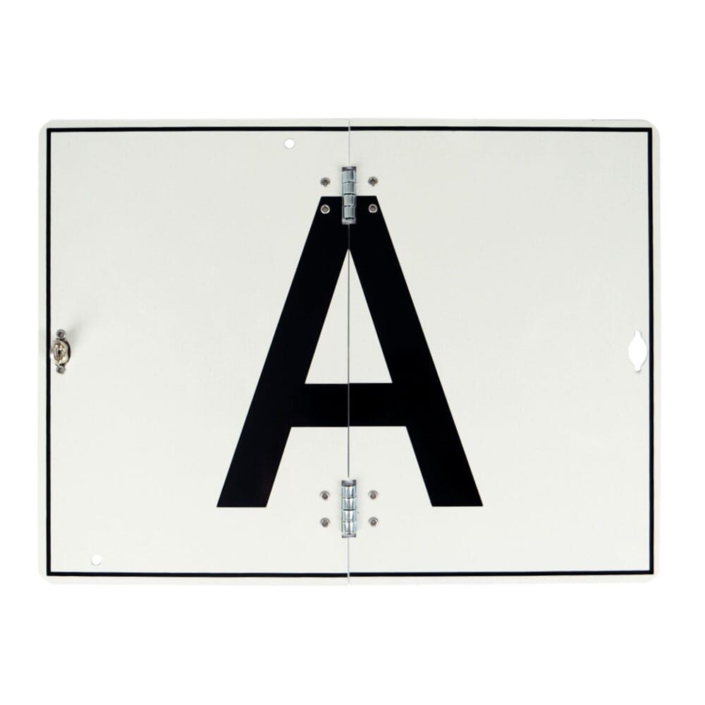 A-Schild, vertikal klappbar, Aluminium, mit Kantenschutz, Frontansicht