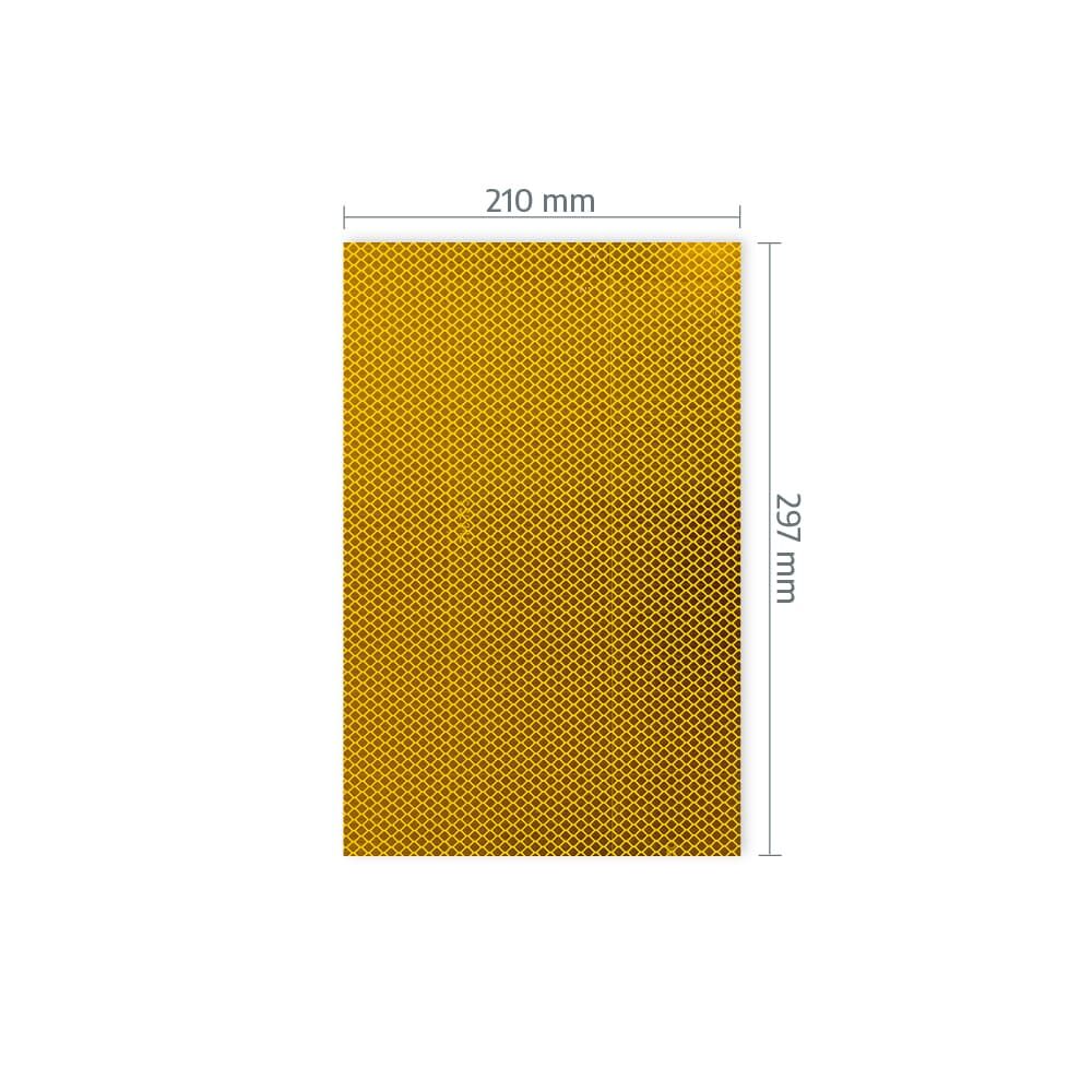 A4-Zuschnitt 3M 4090 mit Maßangabe 210 × 297 mm