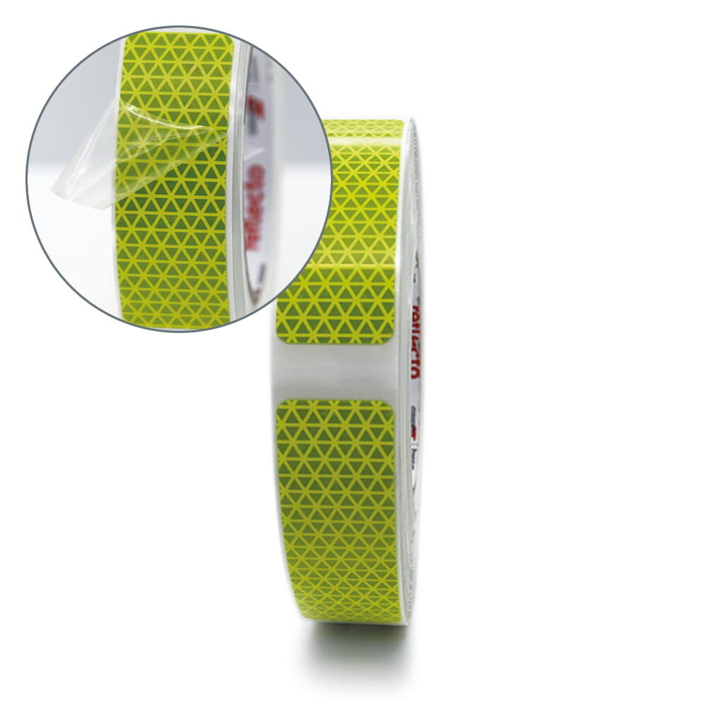 Orafol VC612 Gaps Rolle mit 25 m Länge mit Detaillupe von abgezogenem Applikationstape