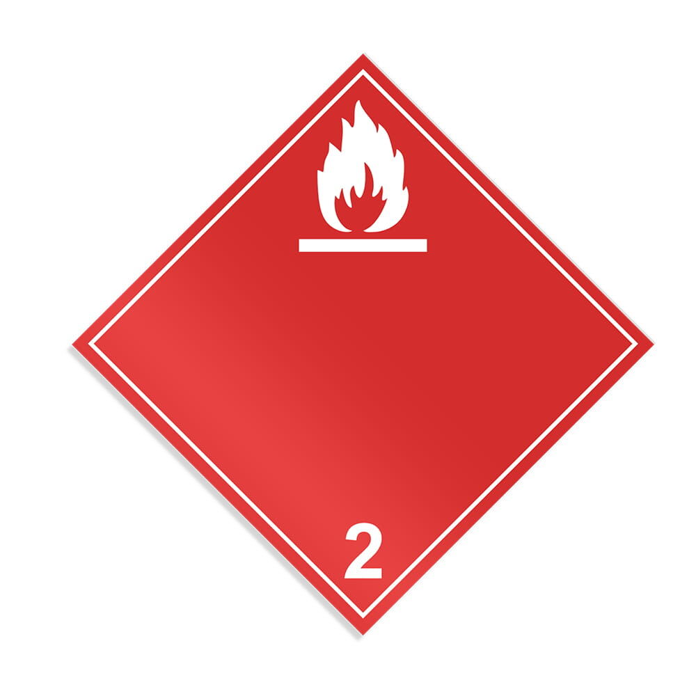 ADR Gefahrzettel Klasse 2.1 weiße Flamme Entzündbare Gase