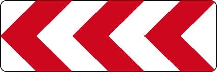 VZ 625-20 Richtungstafel in Kurven, rechtsweisend VZ 625-20 Richtungstafel in Kurven, rechtsweisend