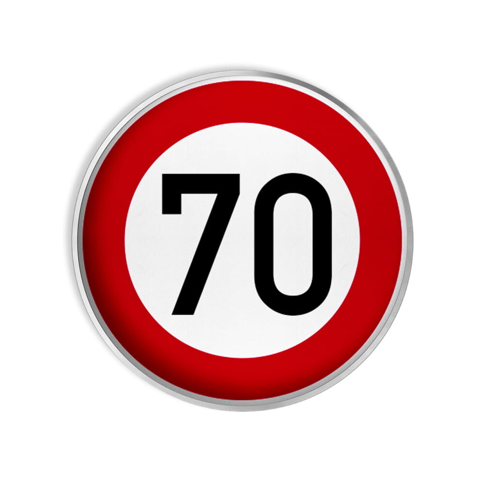 VZ 274-70 Zulässige Höchstgeschwindigkeit 70 km/h VZ 274-70 Zulässige Höchstgeschwindigkeit 70 km/h