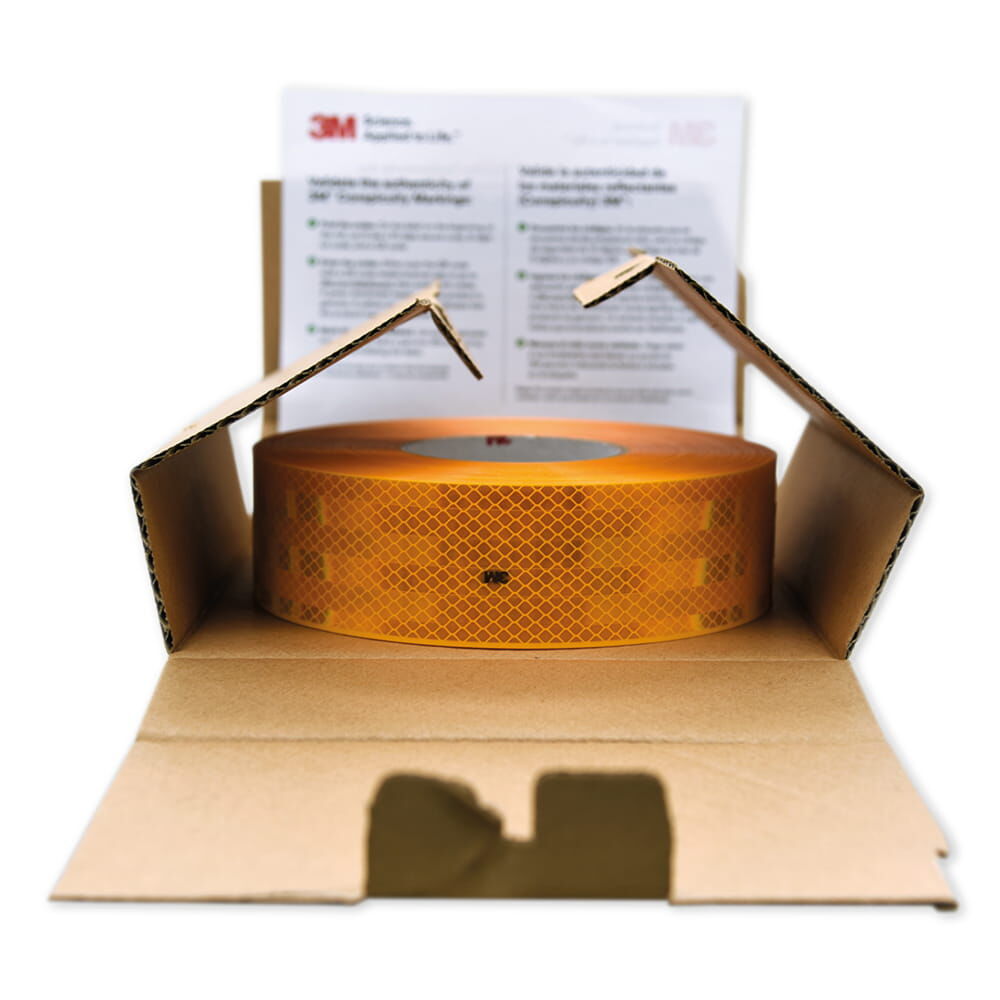 3M 983 Rolle 50 m in geöffneter Versandbox mit Produktinfos